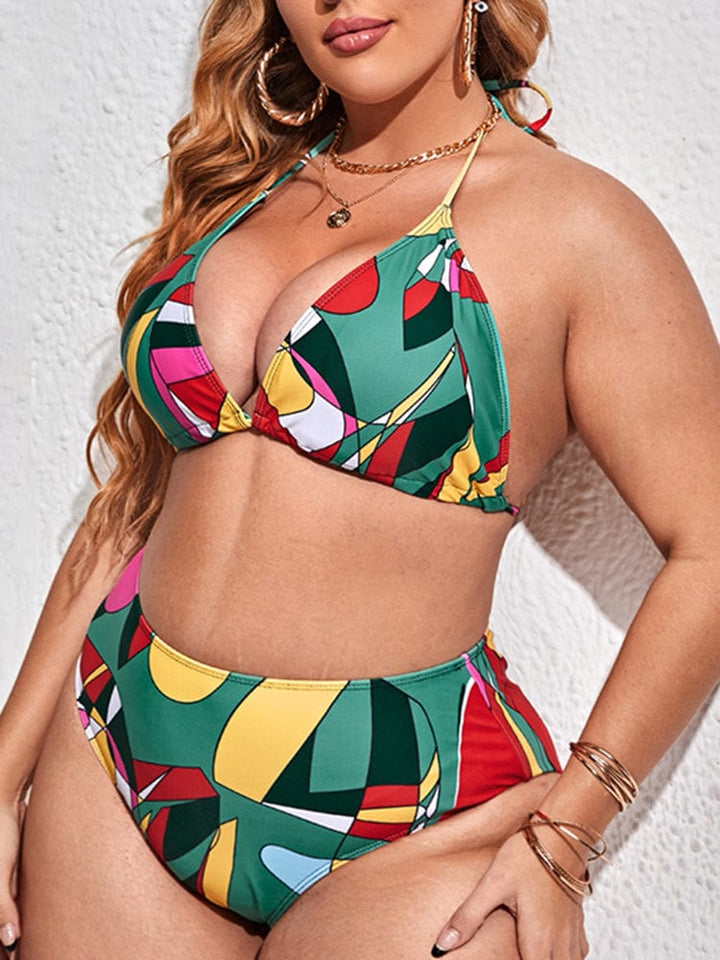 Biquini estampado plus size con vestido Carina-Laurene.es