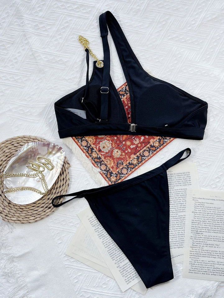Biquini negro con cadena Charlotte-Laurene.es