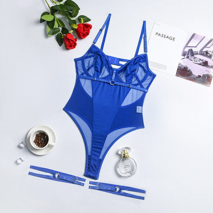 Body de malla con recortes Nadine-Laurene.es