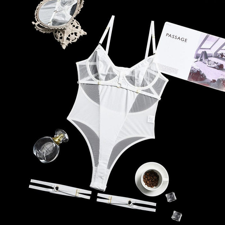 Body de malla con recortes Nadine-Laurene.es
