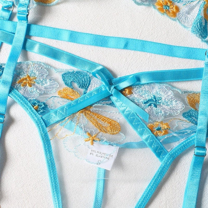Conjunto de lencería con encaje floral Malaga-Laurene.es