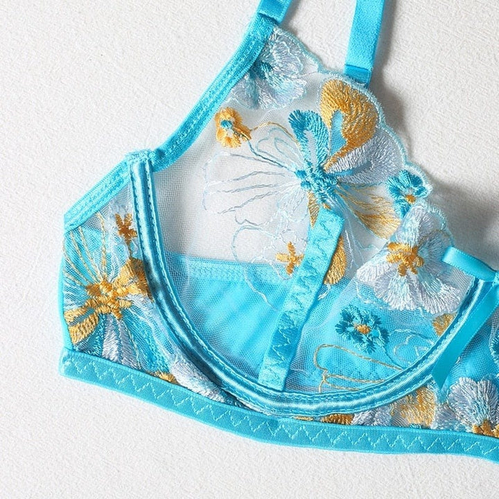 Conjunto de lencería con encaje floral Malaga-Laurene.es