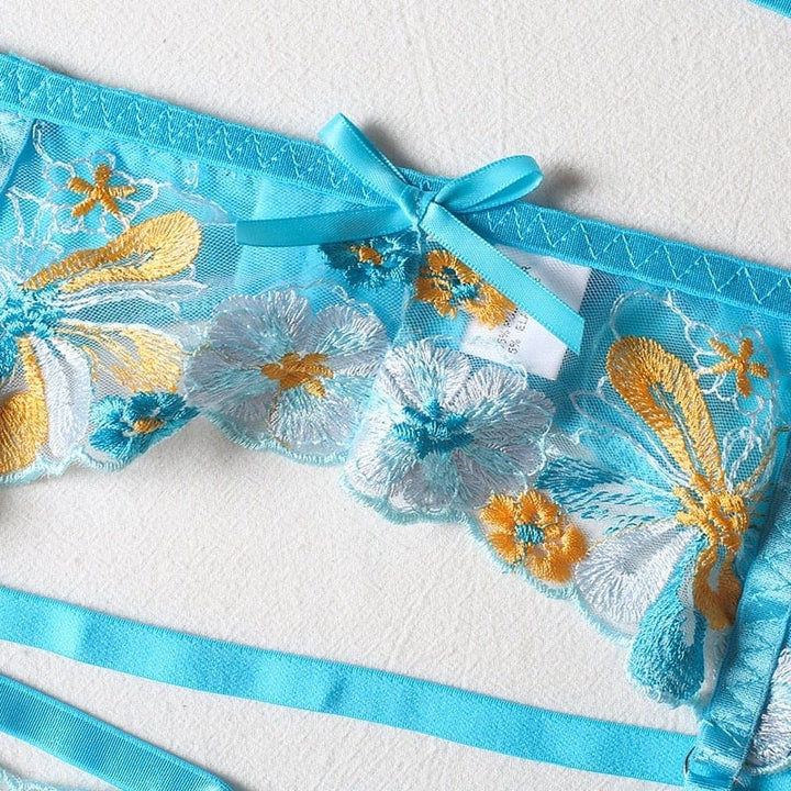 Conjunto de lencería con encaje floral Malaga-Laurene.es