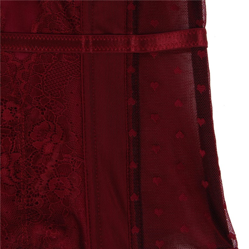 Conjunto de lencería de encaje con corsé-Laurene.es