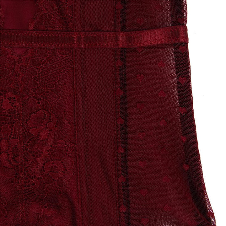 Conjunto de lencería de encaje con corsé-Laurene.es