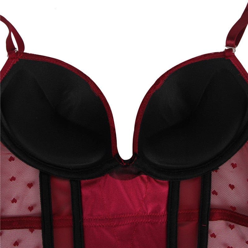 Conjunto de lencería de encaje con corsé-Laurene.es
