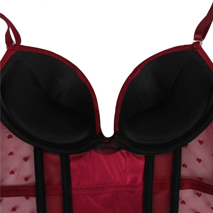Conjunto de lencería de encaje con corsé-Laurene.es