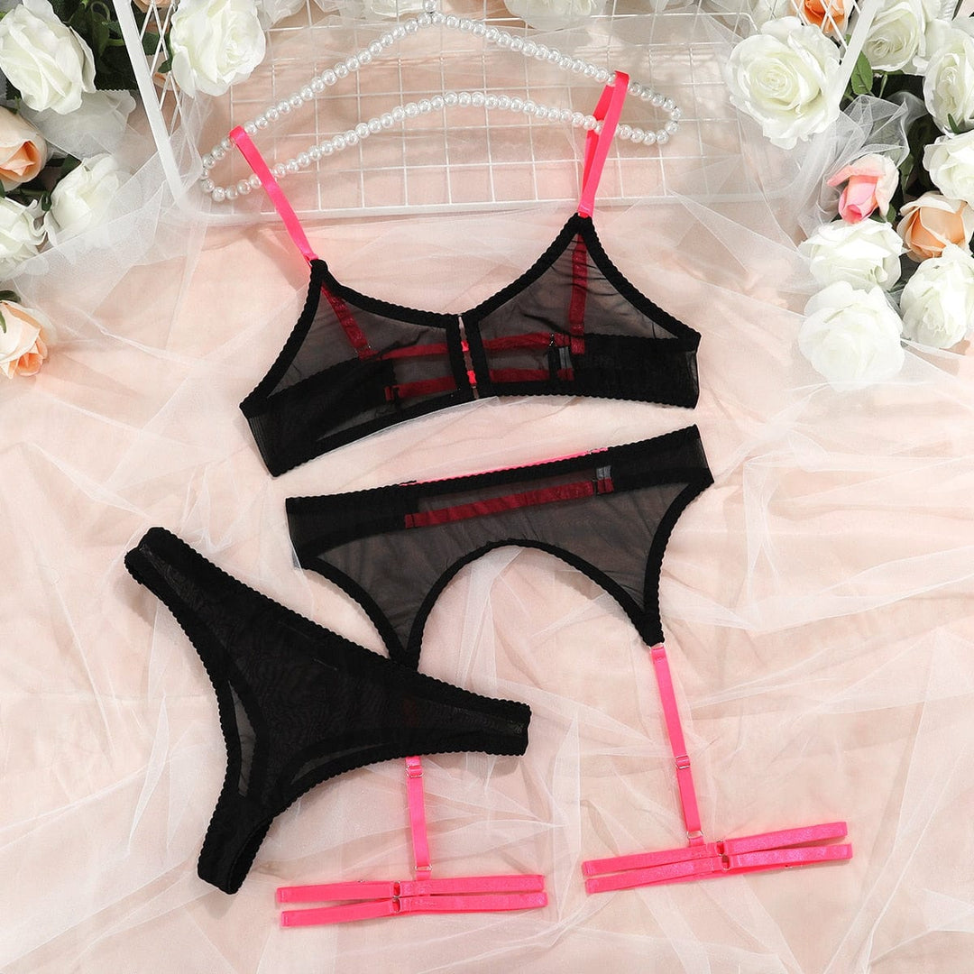 Conjunto de lencería de malla Merseyside-Laurene.es