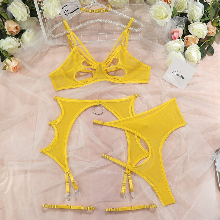 Conjunto de lencería de malla con recortes Elephant-Laurene.es
