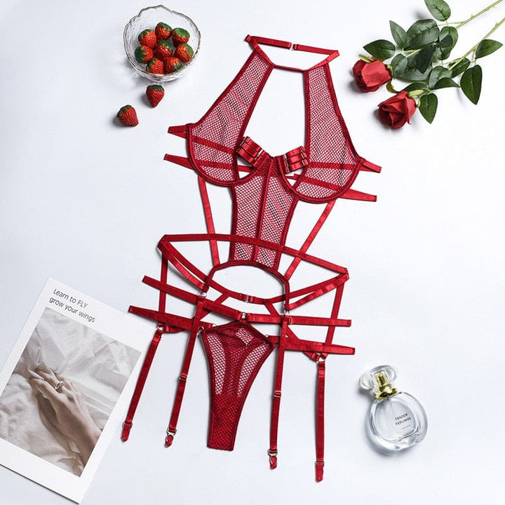 Conjunto de lencería de rejilla Virginia-Laurene.es