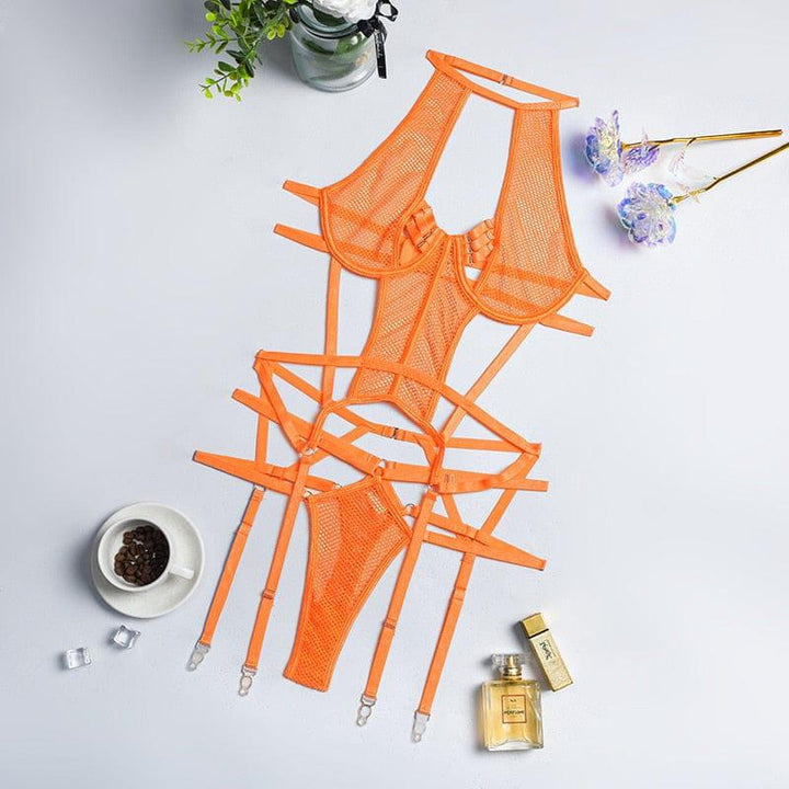 Conjunto de lencería de rejilla Virginia-Laurene.es