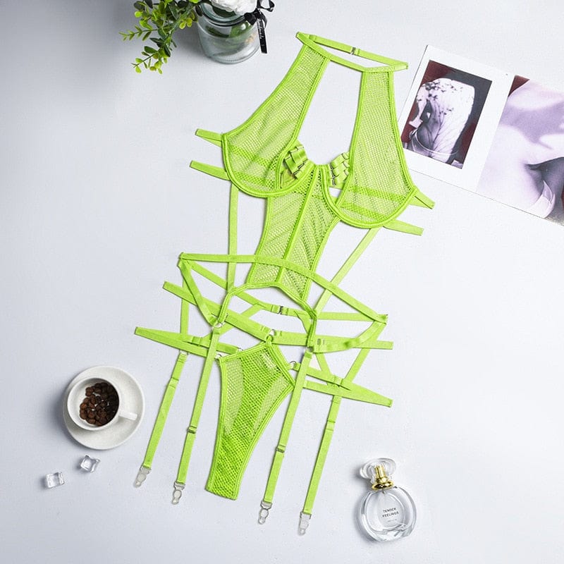 Conjunto de lencería de rejilla Virginia-Laurene.es