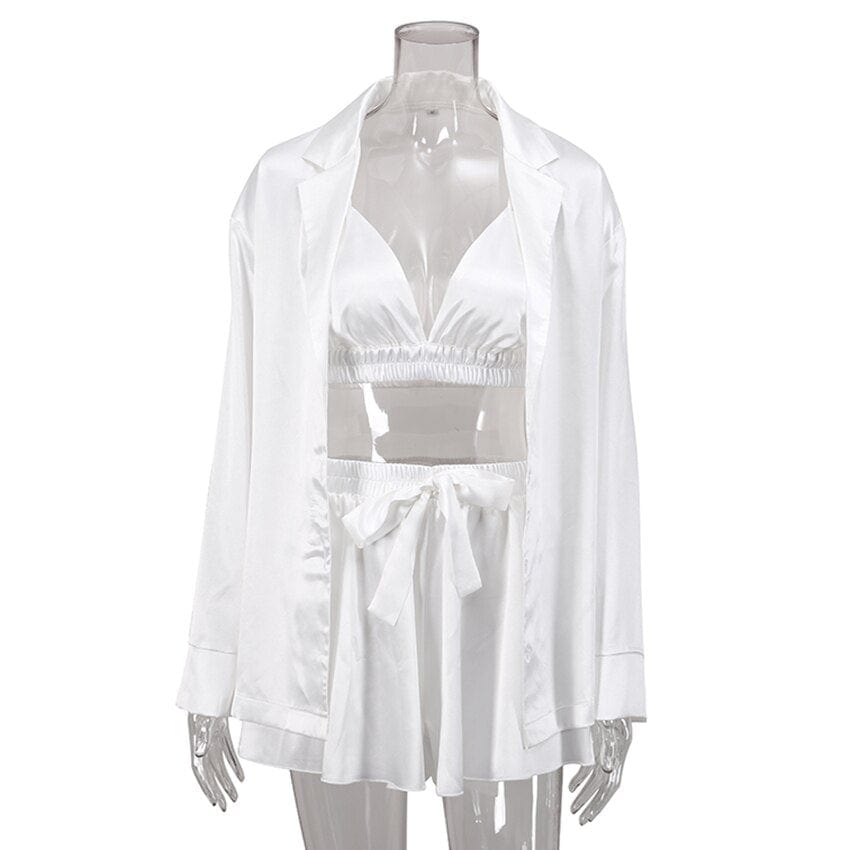 Conjunto de noche con camisa Ivory-Laurene.es
