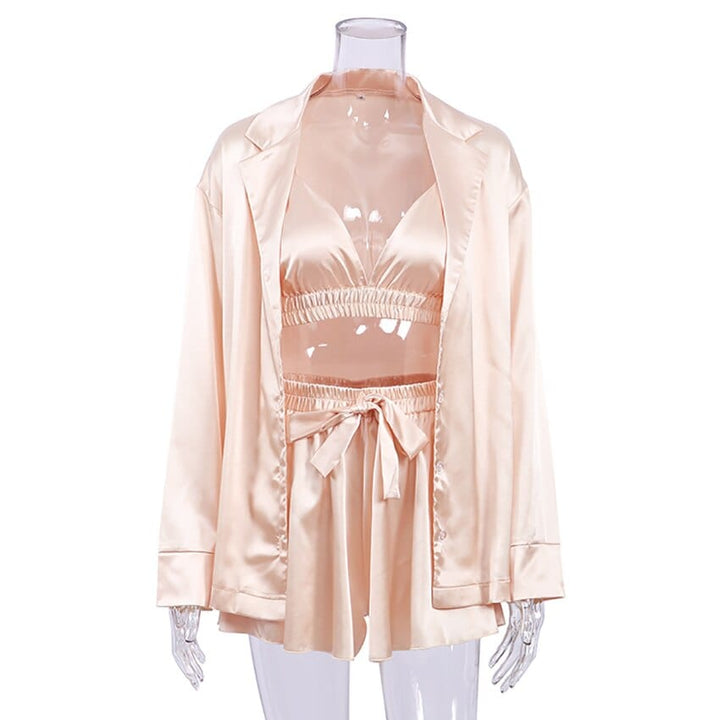 Conjunto de noche con camisa Ivory-Laurene.es