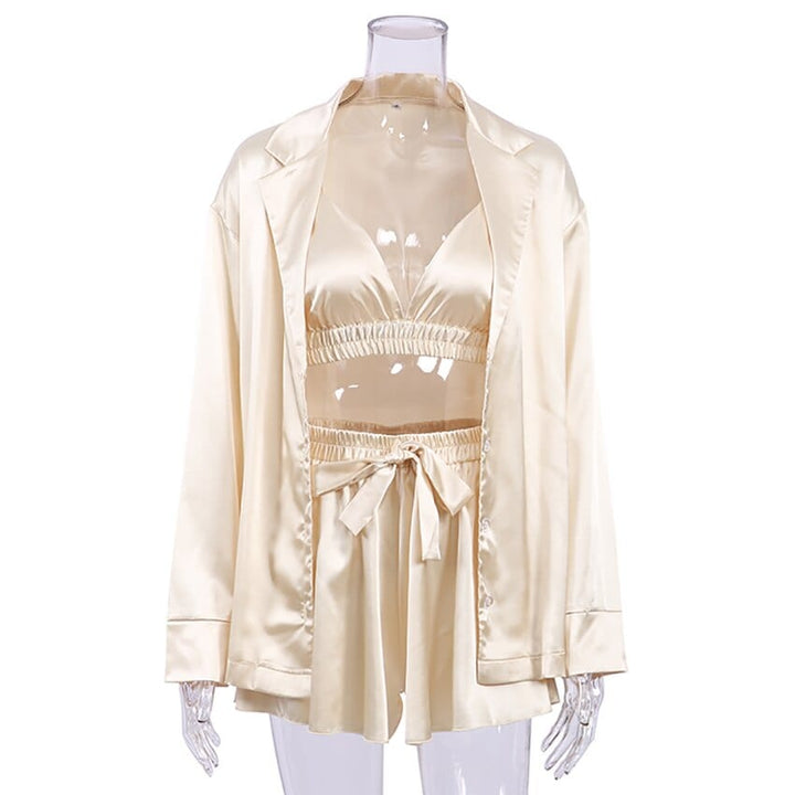Conjunto de noche con camisa Ivory-Laurene.es