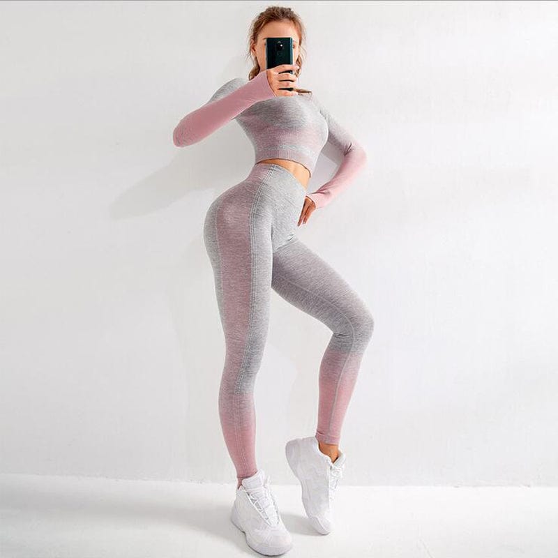 Conjunto deportivo de color gris con efecto ombre-Laurene.es