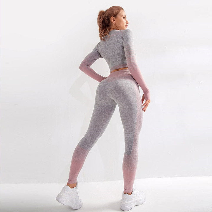 Conjunto deportivo de color gris con efecto ombre-Laurene.es