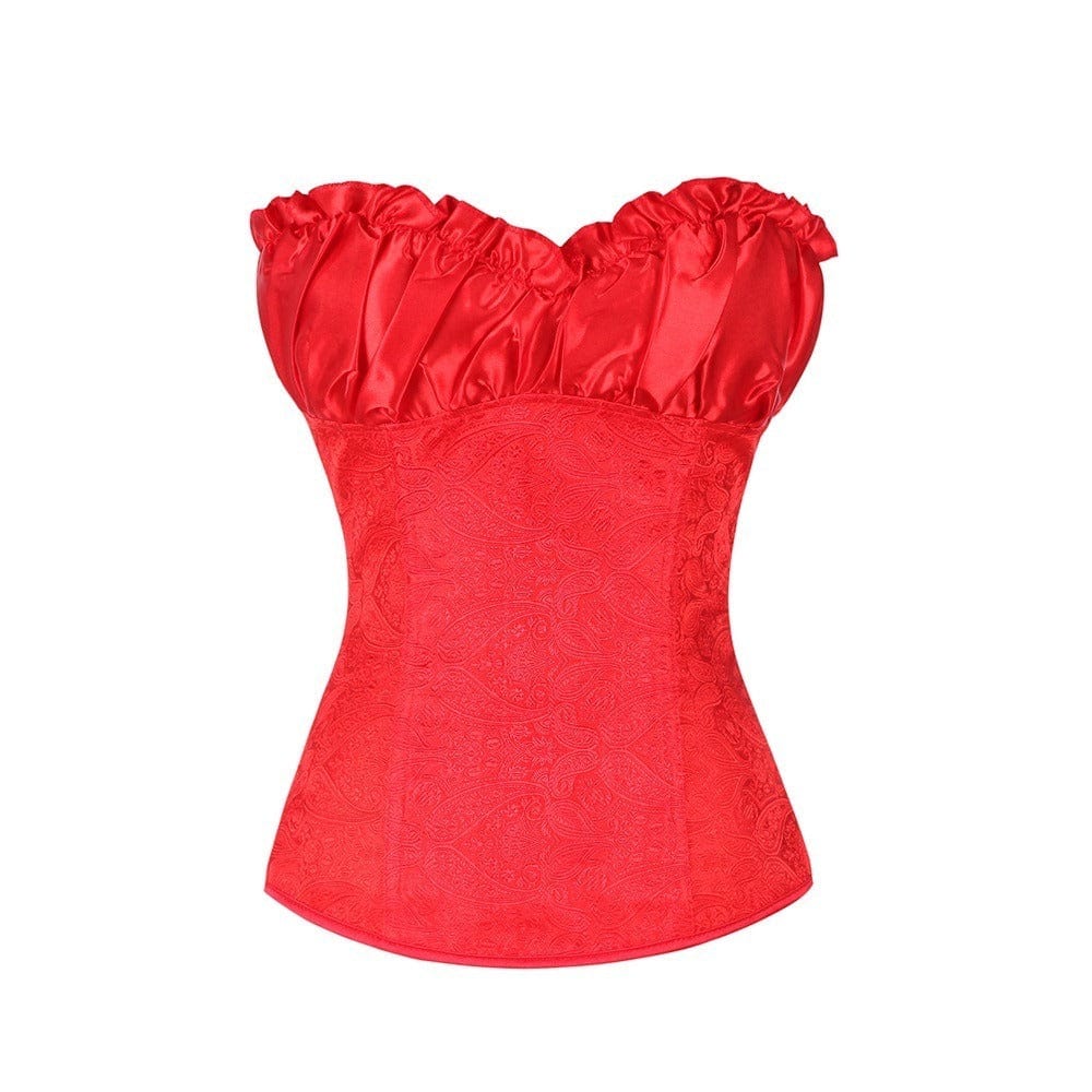 Corsé con volante arrugado-Laurene.es