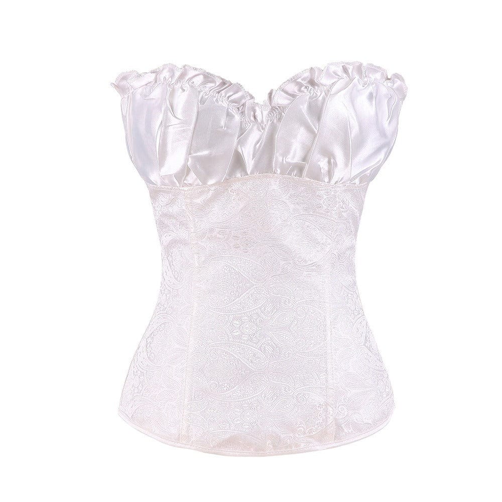 Corsé con volante arrugado-Laurene.es