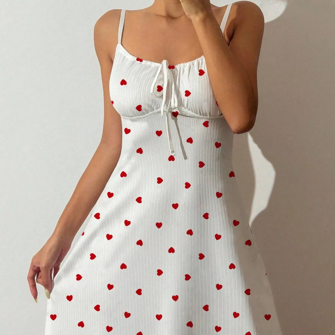 Camisón de punto acanalado con estampado