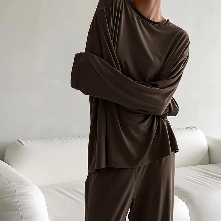 Conjunto marrón de otoño