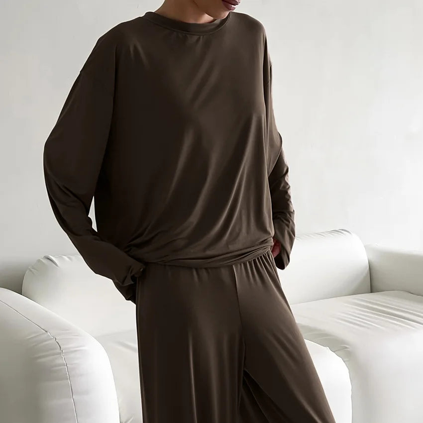 Conjunto marrón de otoño