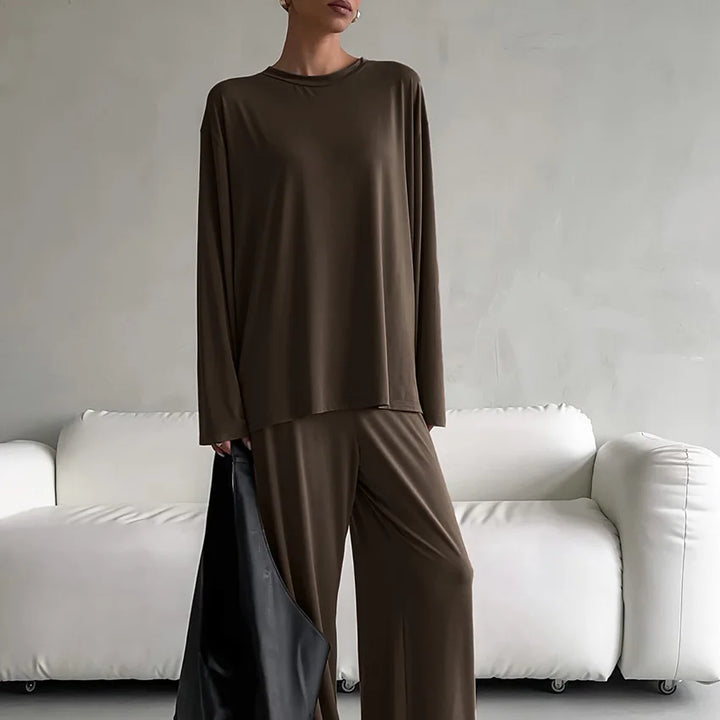 Conjunto marrón de otoño