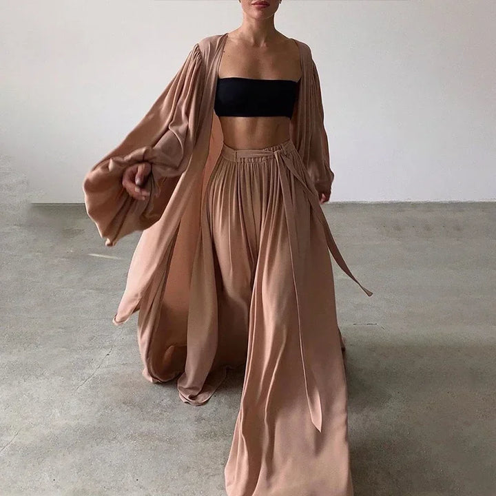 Conjunto de 3 piezas con cárdigan elegante