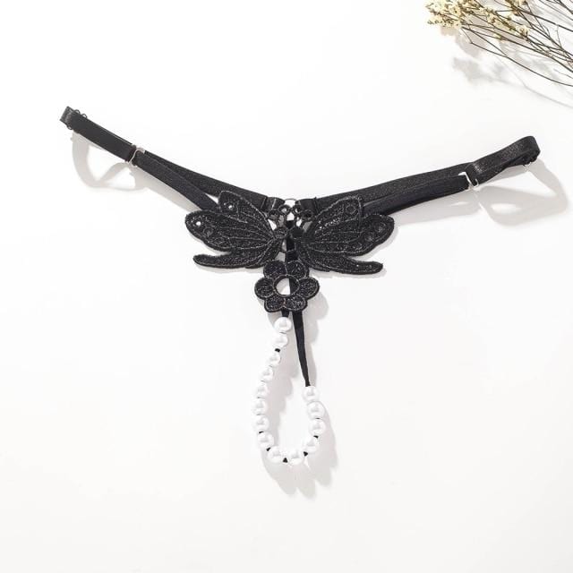 Tanga con mariposas y perlas-Laurene.es