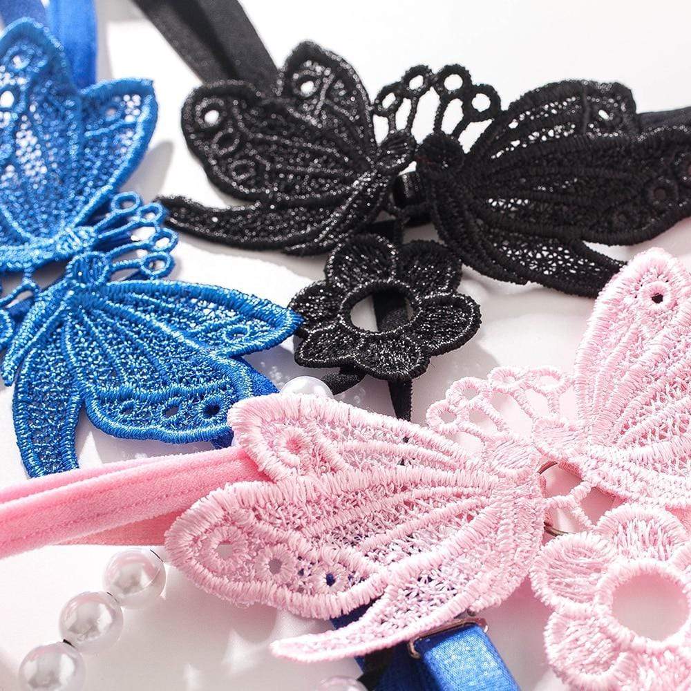 Tanga con mariposas y perlas-Laurene.es