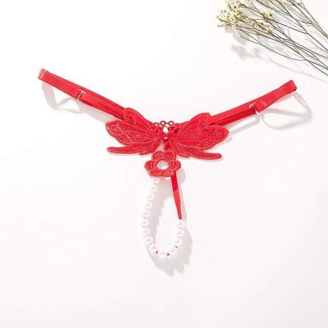 Tanga con mariposas y perlas-Laurene.es