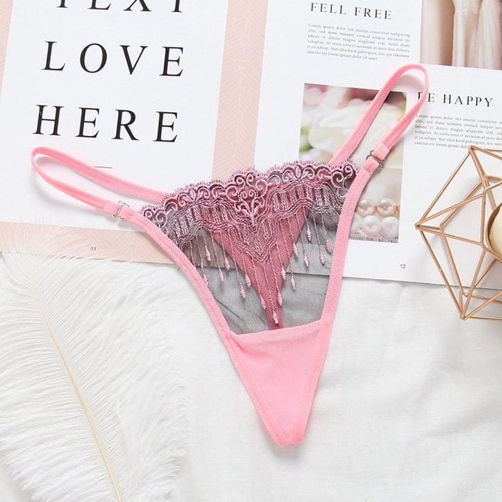 Tanga de malla con bordado-Laurene.es