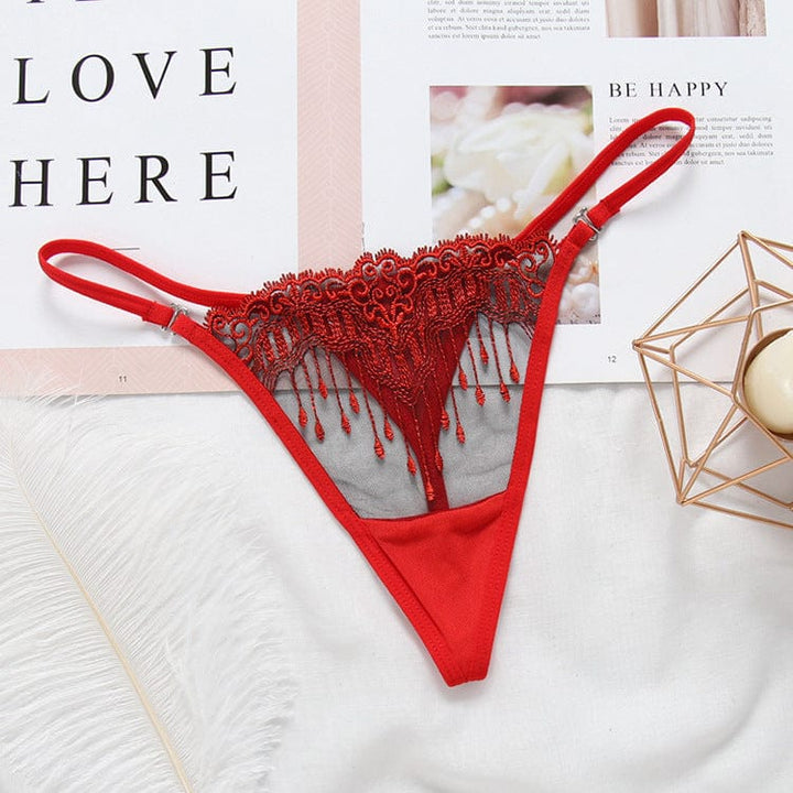 Tanga de malla con bordado-Laurene.es