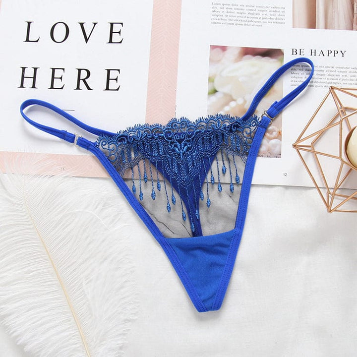 Tanga de malla con bordado-Laurene.es