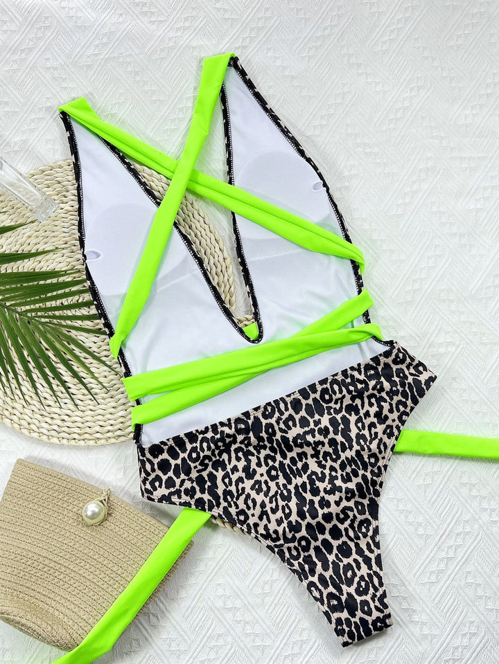 Bañador con estampado de leopardo Aurora-Laurene.es
