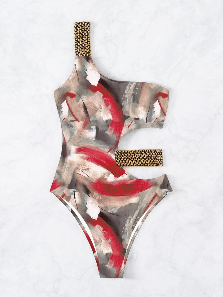 Bañador estampado de un sólo hombro Dagma-Laurene.es
