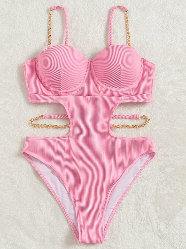 Bañador rosa con cadenas Ariana-Laurene.es