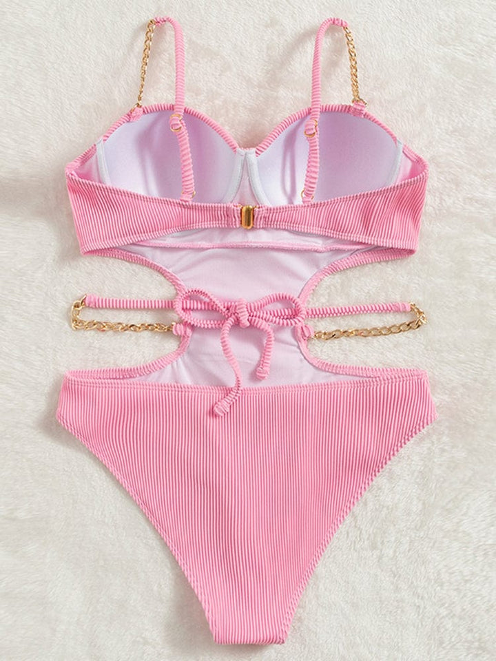 Bañador rosa con cadenas Ariana-Laurene.es