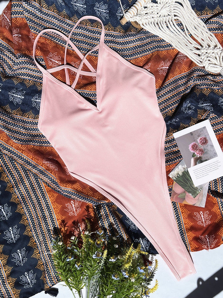 Bañador rosa con tiras Lynn-Laurene.es