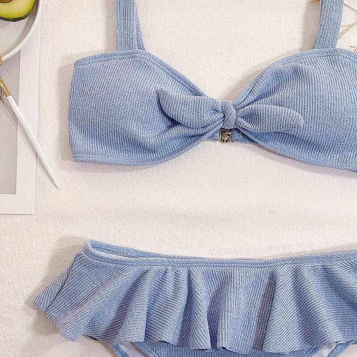 Biquini azul con volante Ellie-Laurene.es