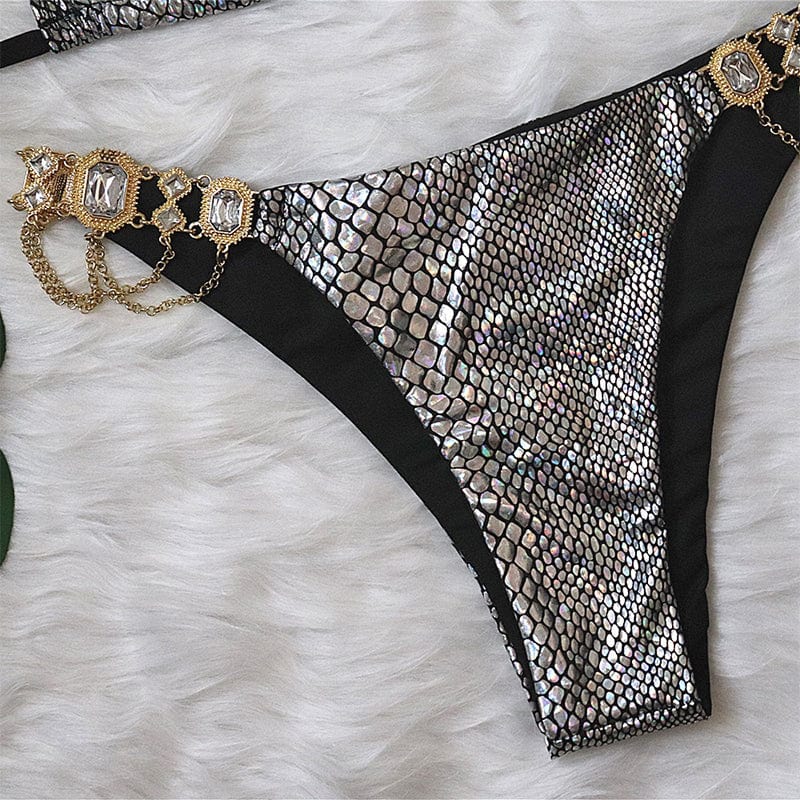 Biquini con estampado de la piel de serpiente Titty-Laurene.es