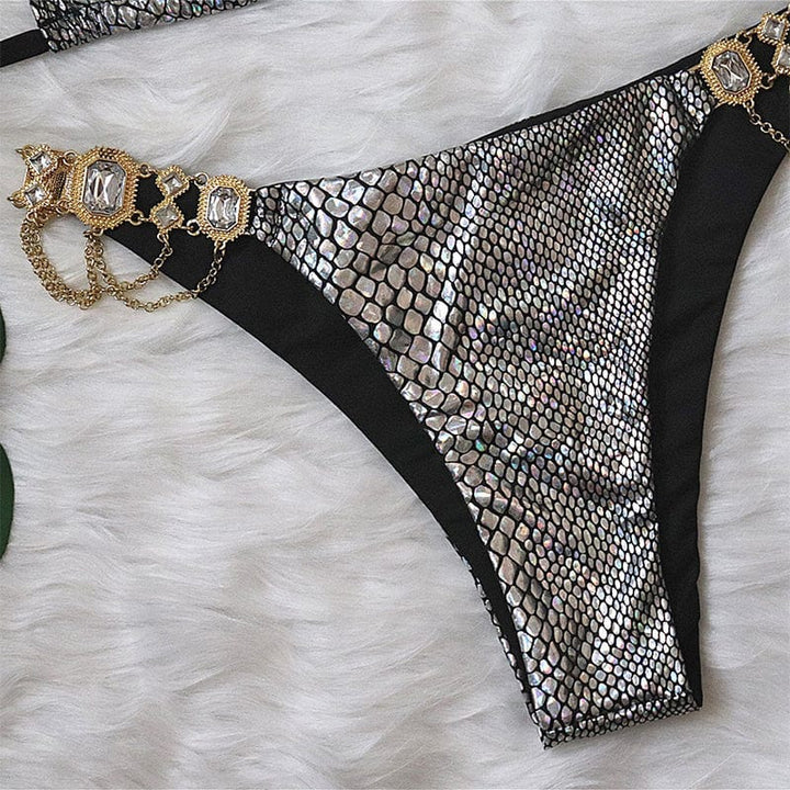 Biquini con estampado de la piel de serpiente Titty-Laurene.es