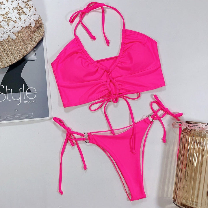 Biquini con lazada fruncida Margaret-Laurene.es
