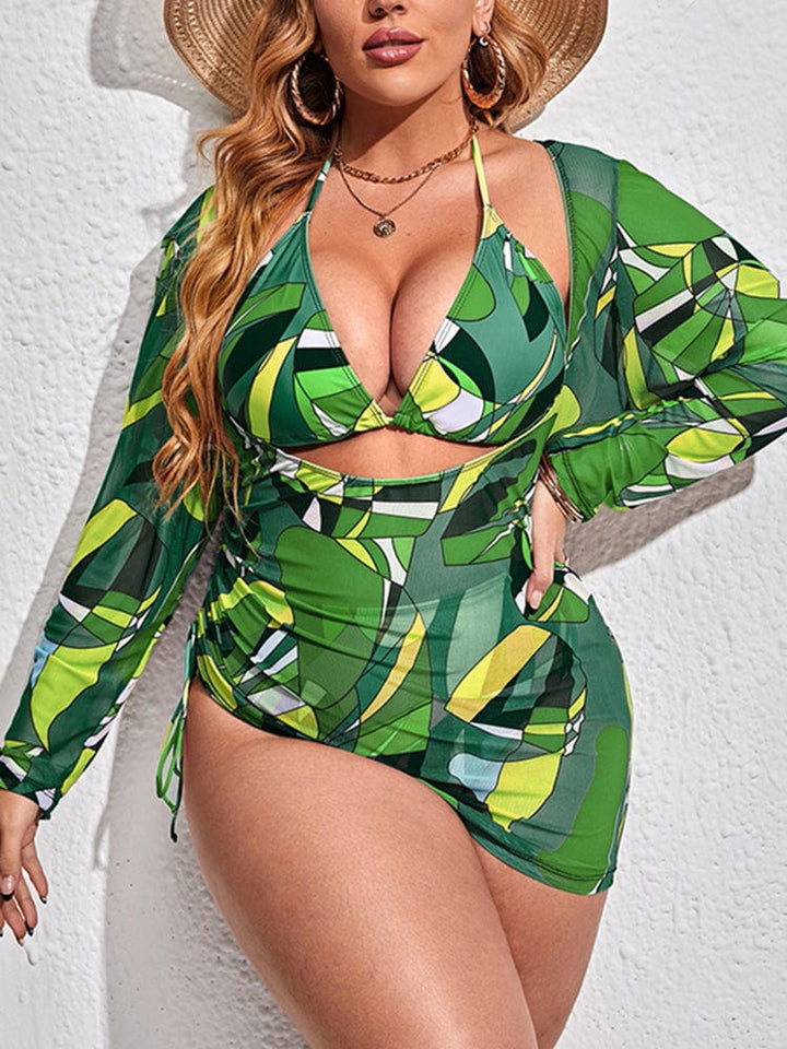 Biquini estampado plus size con vestido Carina-Laurene.es