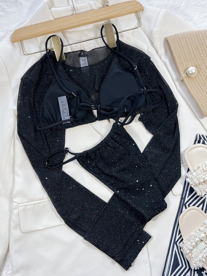 Biquini negro con top brillante Laine-Laurene.es