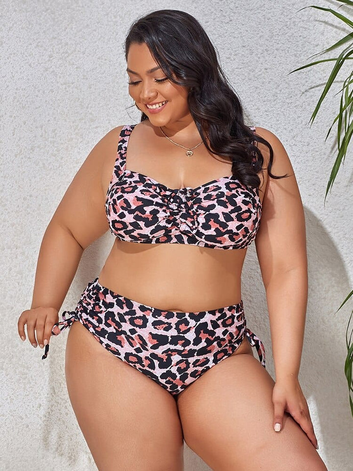 Biquini plus size con lazadas fruncidas Roche-Laurene.es
