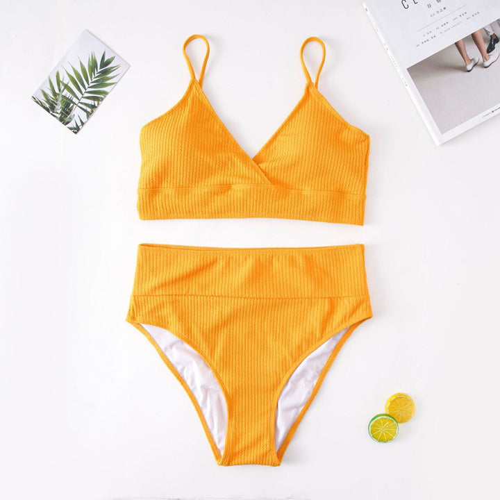 Biquini plus size de punto acanalado Gloria-Laurene.es