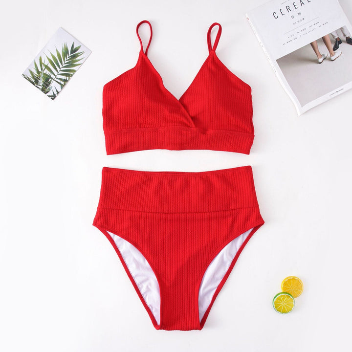 Biquini plus size de punto acanalado Gloria-Laurene.es