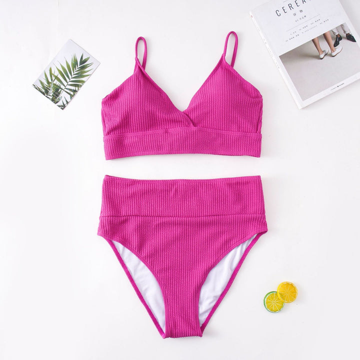 Biquini plus size de punto acanalado Gloria-Laurene.es