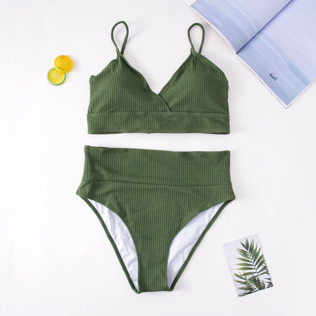 Biquini plus size de punto acanalado Gloria-Laurene.es